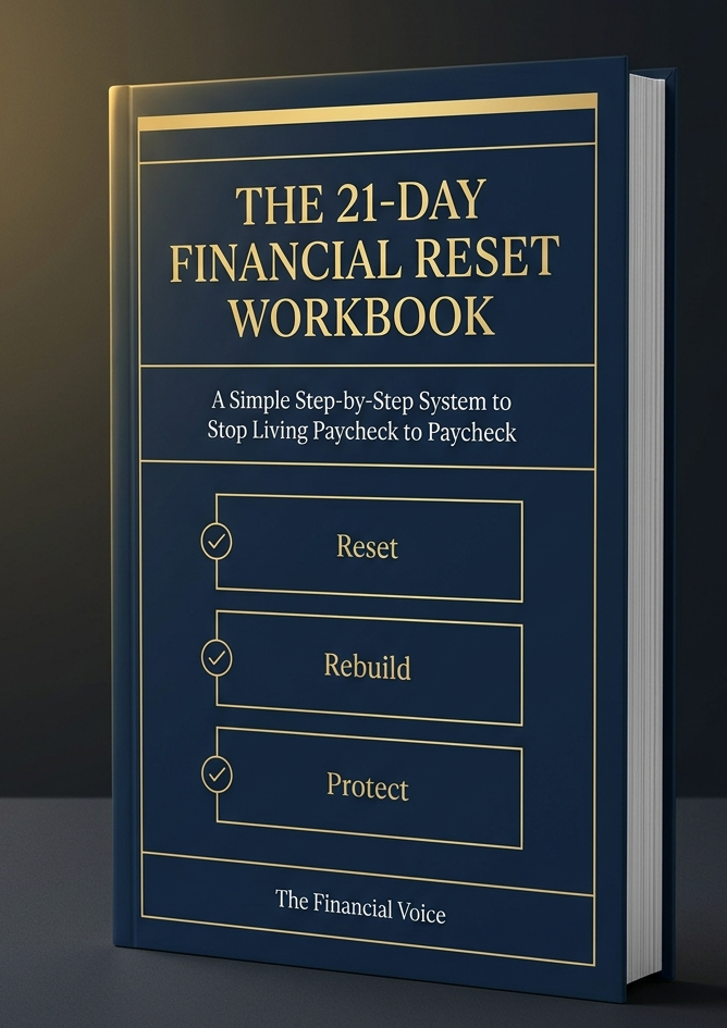 The 21-Day Financial Reset Workbook 3D mockup